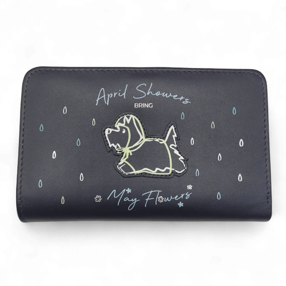 Radley April Showers Medium Bifold Wallet – Ink‎ Leather 5.5x3.5 for Women